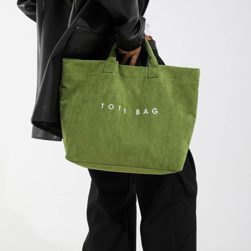 Cohawk Suede Tote Bag for Women Large Soft Tote Bag for Work Travel Letter Print Hobo Bag Fashion Handbag - Image 3